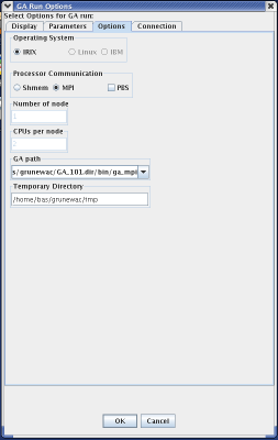 GA Run Options - Options Panel